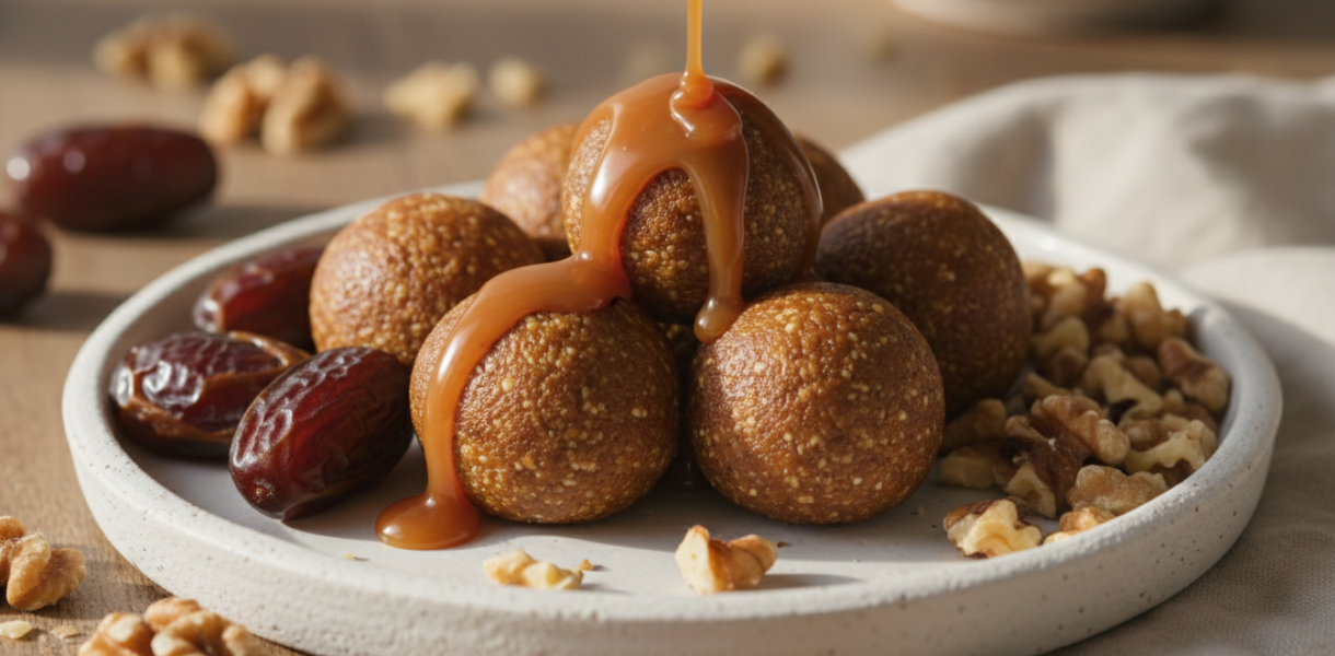 Karamel Enerji Topları "Doğal Karamel Lezzetiyle Enerjini Tazeleyen Küçük Atıştırmalıklar!"