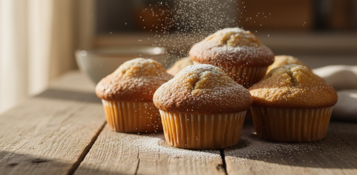 Yumuşacık Vanilyalı Muffin "Fırından Yeni Çıkmış, Pofuduk Vanilya Keyfi"